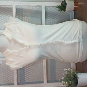 Ann Taylor Loft Ruffled Ivory Blouse